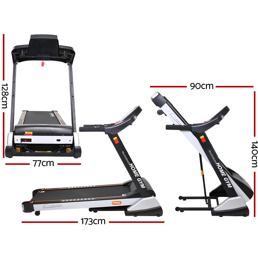 Electric Treadmill 48cm Incline Running Home Gym Fitness Machine Black - image2