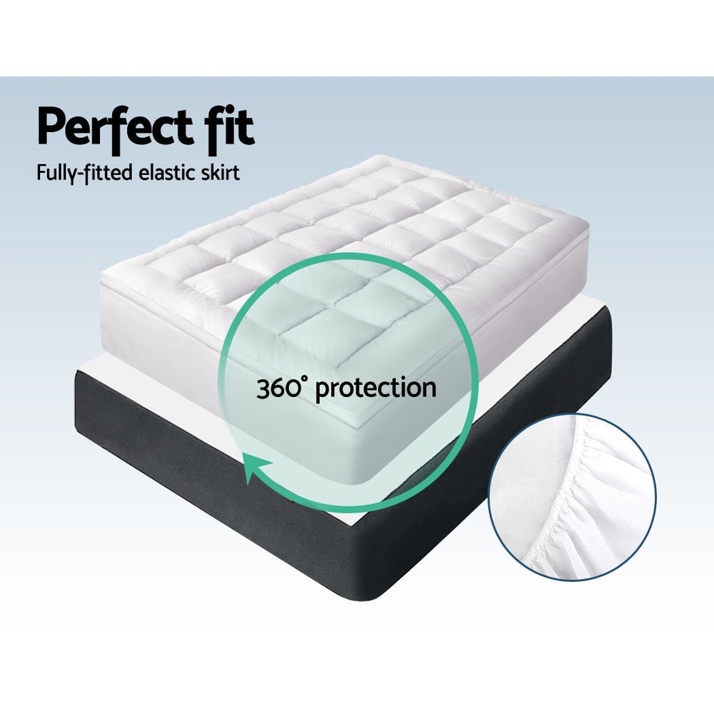 King Mattress Topper Bamboo Fibre Pillowtop Protector - image6