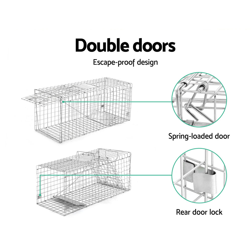 Animal Trap Cage 150 x 50 x 53cm  - Silver - image4