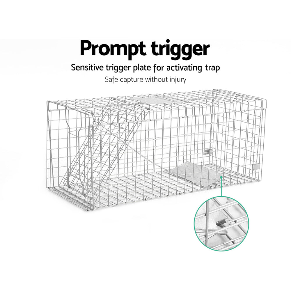 Animal Trap Cage 150 x 50 x 53cm  - Silver - image5