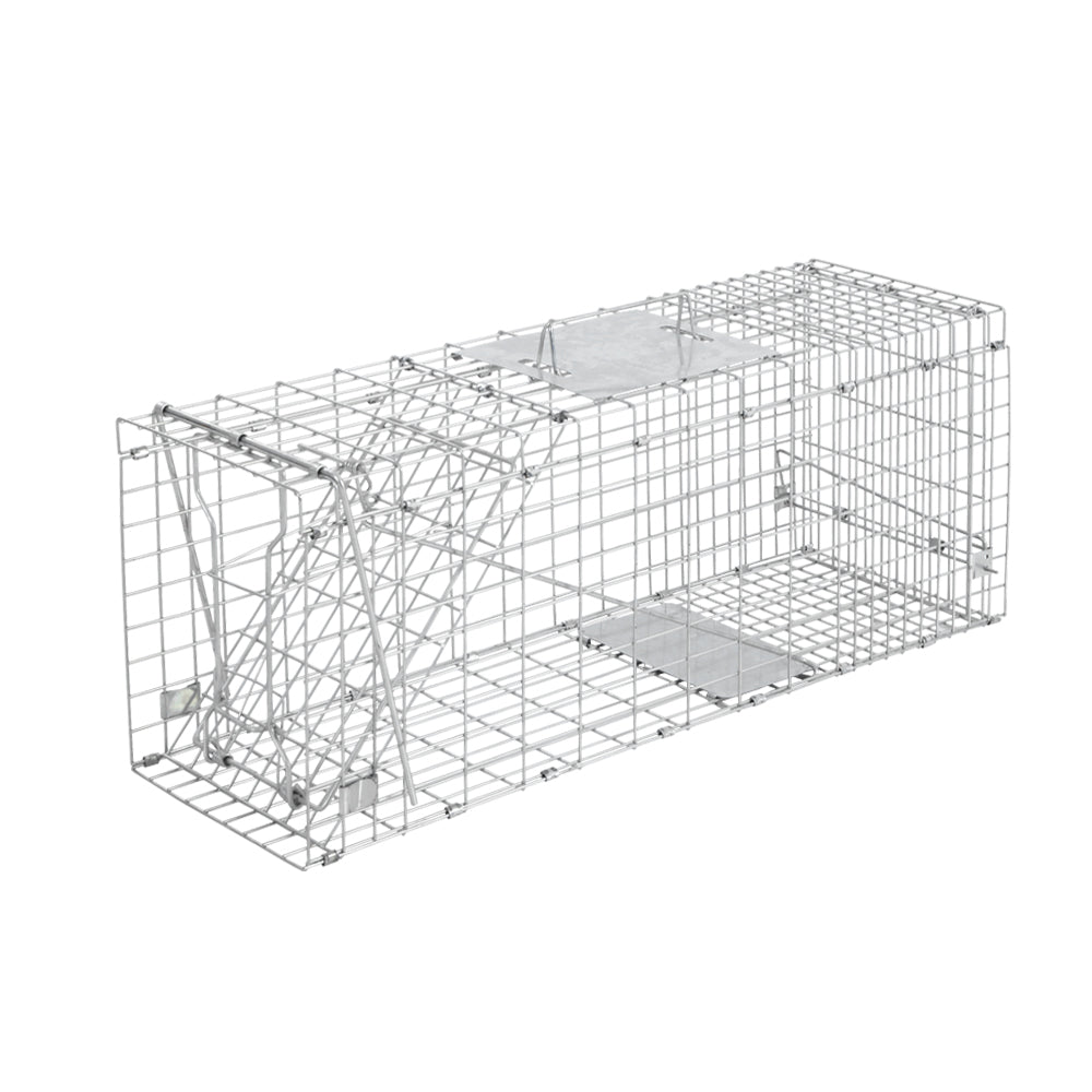 Humane Animal Trap Cage 66 x 23 x 25cm  - Silver - image1