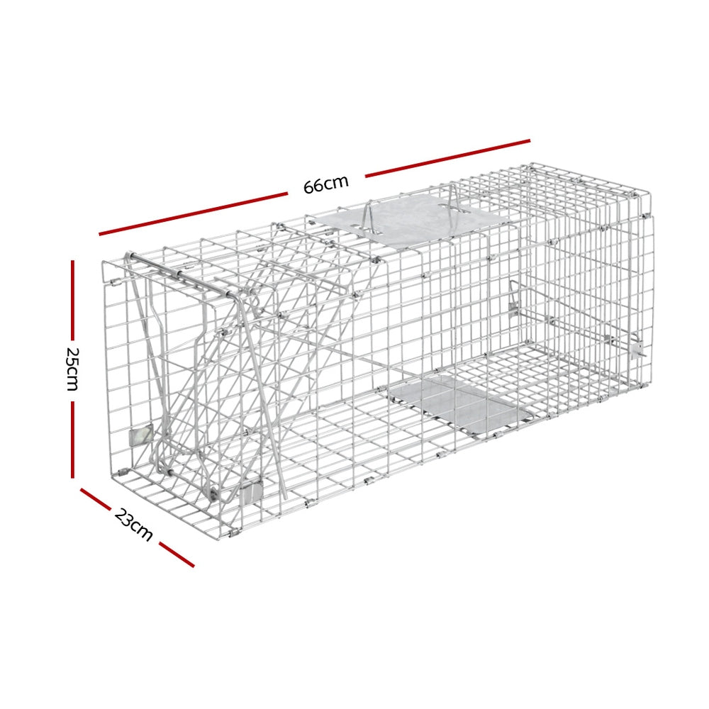 Humane Animal Trap Cage 66 x 23 x 25cm  - Silver - image2