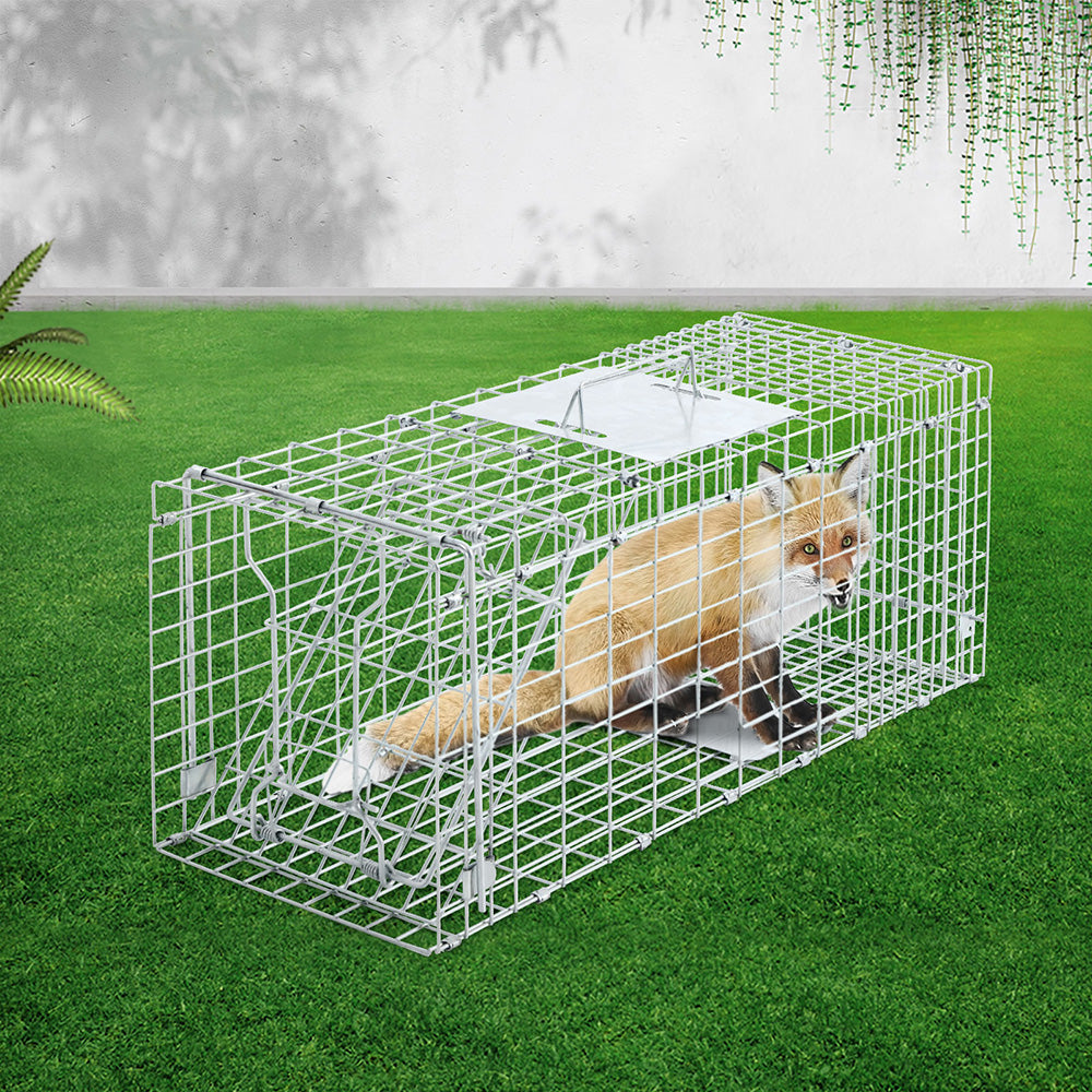 Humane Animal Trap Cage 94 x 34 x 36cm  - Silver - image7