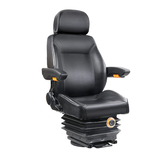 Adjustbale Tractor Seat with Suspension - Black - image1