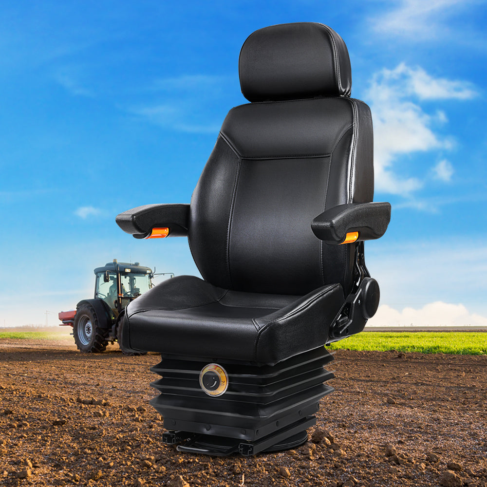 Adjustbale Tractor Seat with Suspension - Black - image10