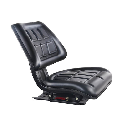 PU Leather Tractor Seat with Sliding Track - Black - image1