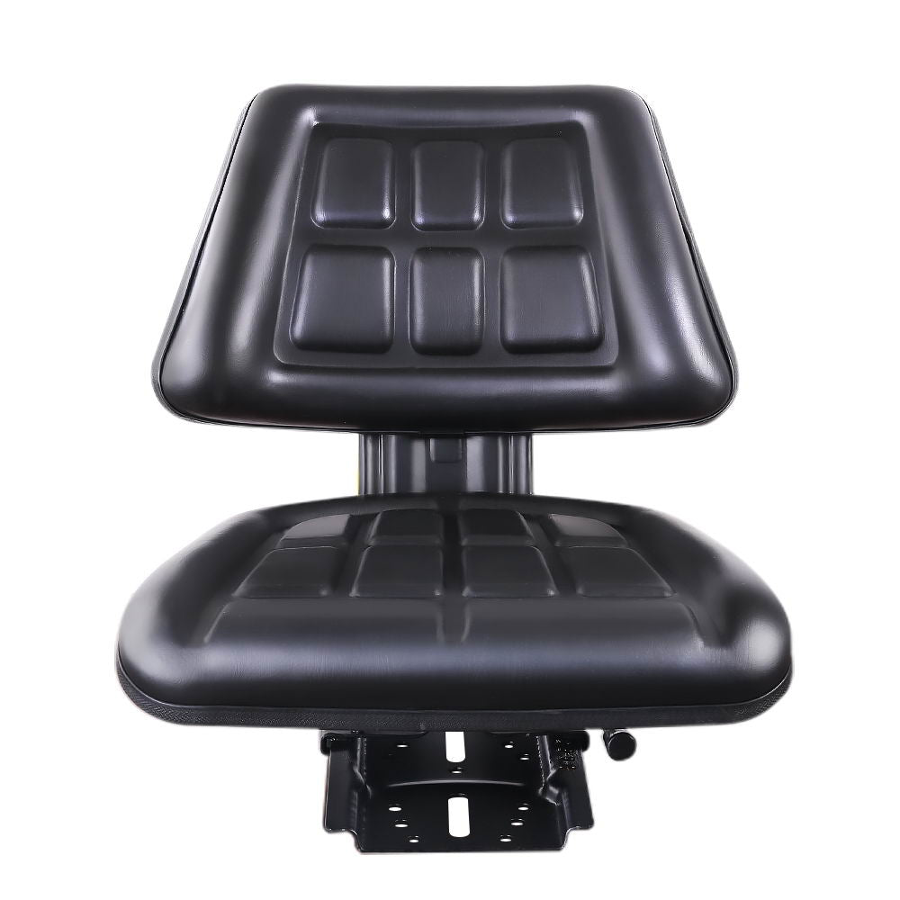 PU Leather Tractor Seat with Sliding Track - Black - image4