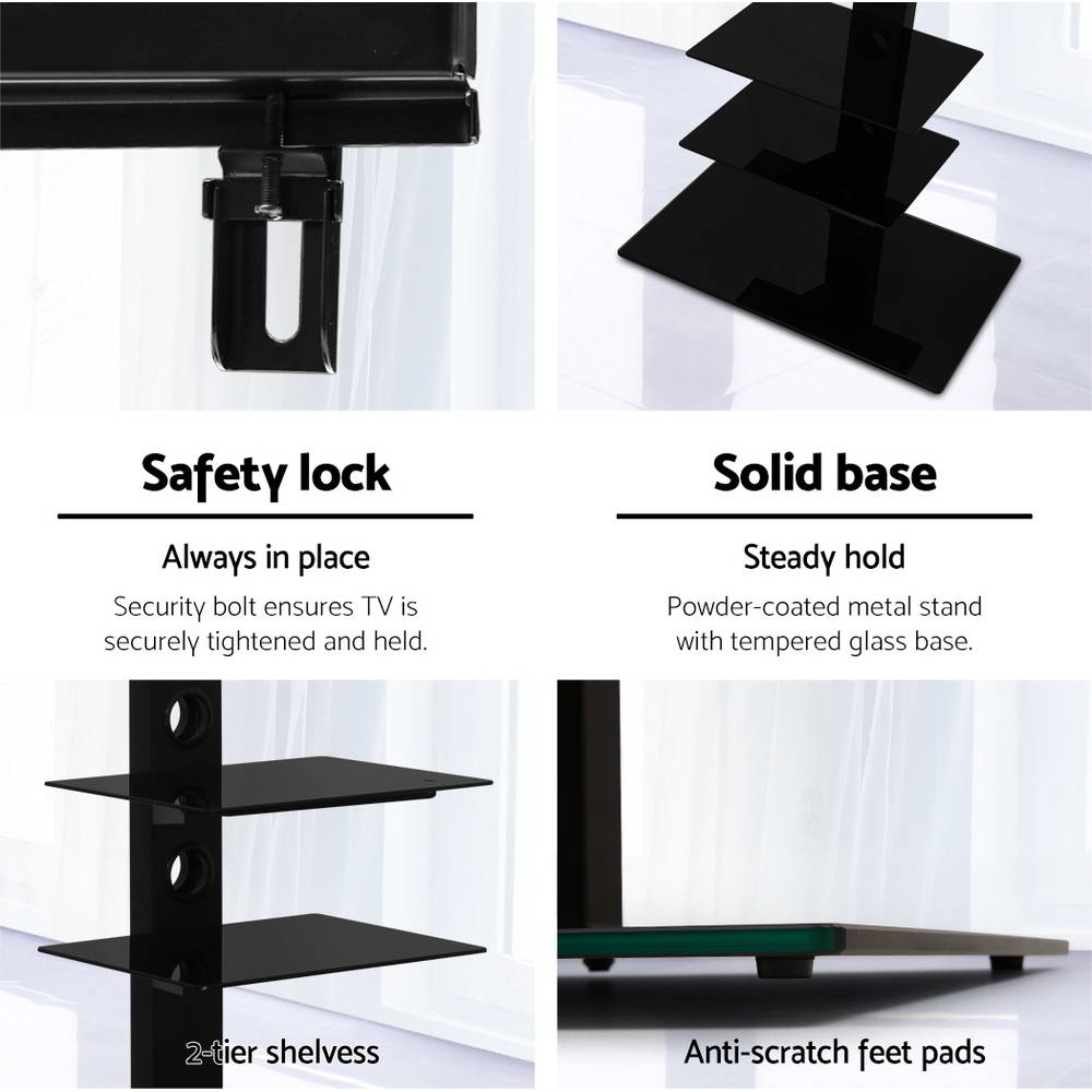 Floor TV Stand Bracket Mount Swivel Height Adjustable 32 to 70 Inch Black - image6