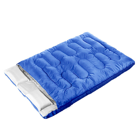 Mountview Sleeping Bag Double Bags Outdoor Camping Thermal 0√¢‚Äû∆í-18√¢‚Äû∆í Hiking Blue - image1