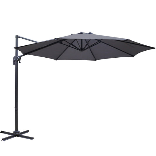 Instahut 3M Roma Outdoor Furniture Garden Umbrella 360 Degree Charcoal - image1