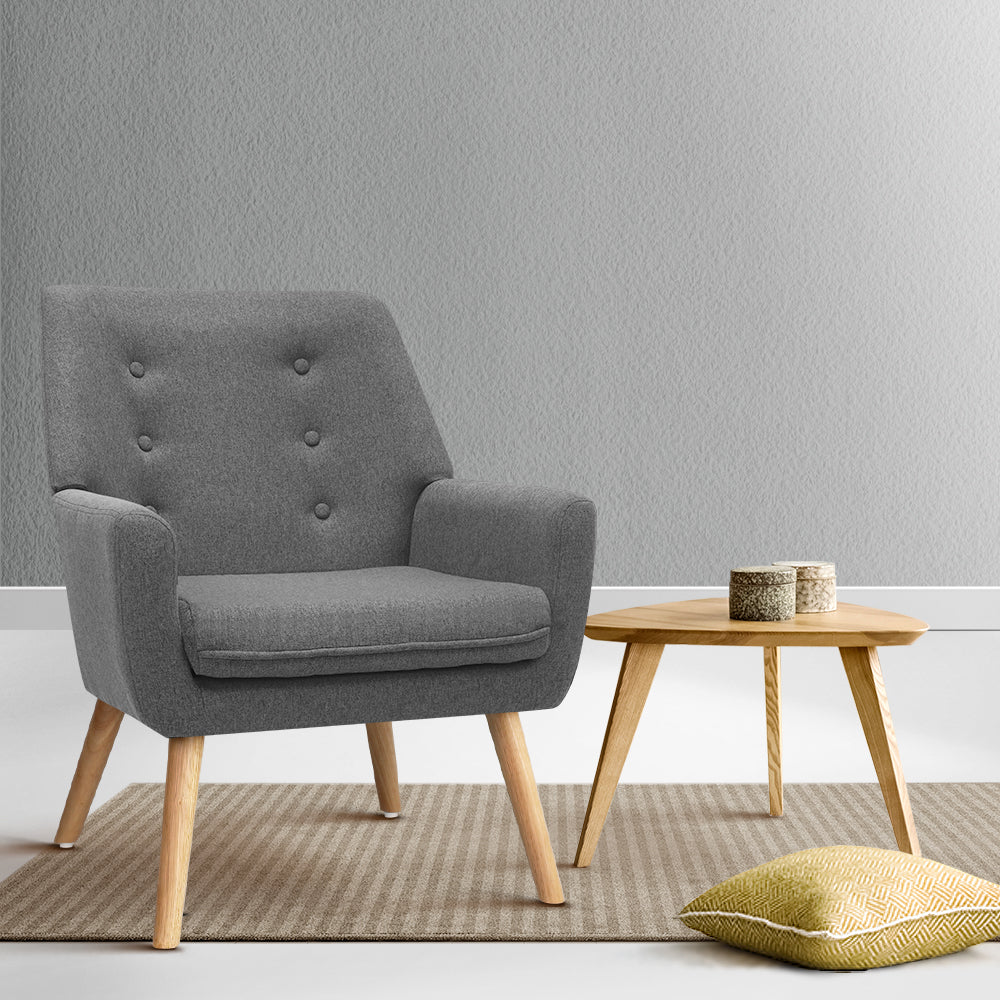 Fabric Dining Armchair - Grey - image7