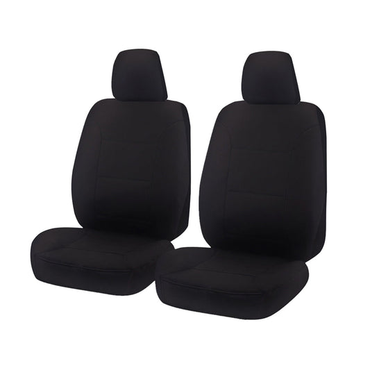 Seat Covers for ISUZU D-MAX 06/2012 - ON DUAL CAB CHASSIS UTILITY FRONT 2X BUCKETS BLACK ALL TERRAIN - image1