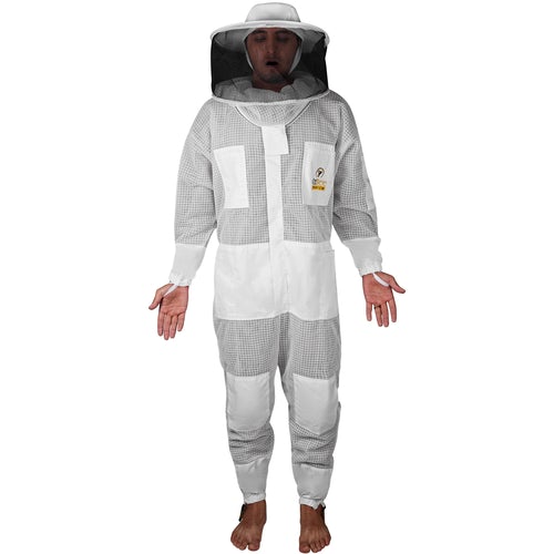 OZBee Premium Full Suit 3 Layer Mesh Ultra Cool Ventilated Round Head Beekeeping Protective Gear Size  L - image3