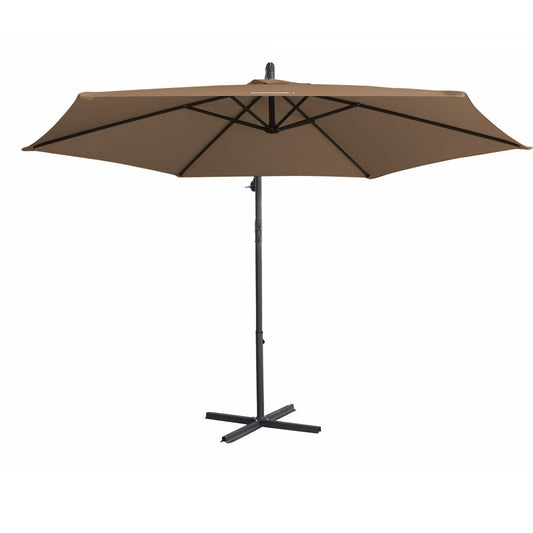Milano 3M Outdoor Umbrella Cantilever With Protective Cover Patio Garden Shade - Latte - image1