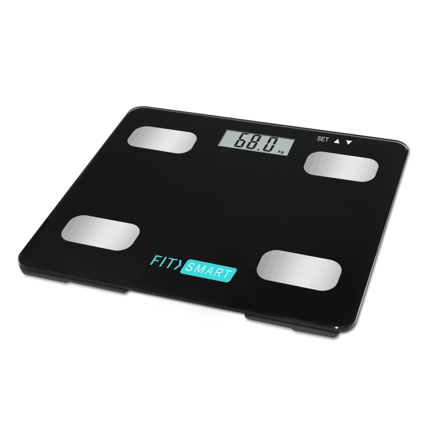 FitSmart Electronic Floor Body Scale Black Digital LCD Glass Tracker Bathroom - image2