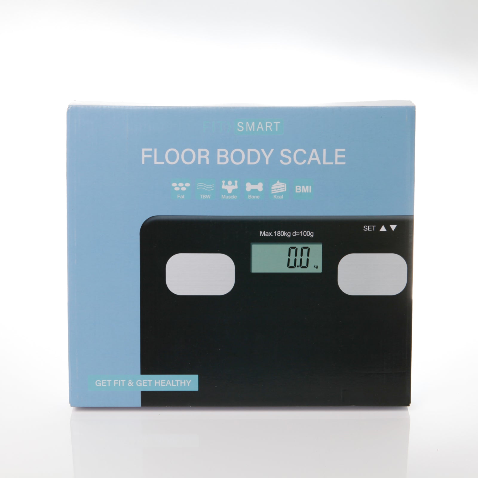 FitSmart Electronic Floor Body Scale Black Digital LCD Glass Tracker Bathroom - image6