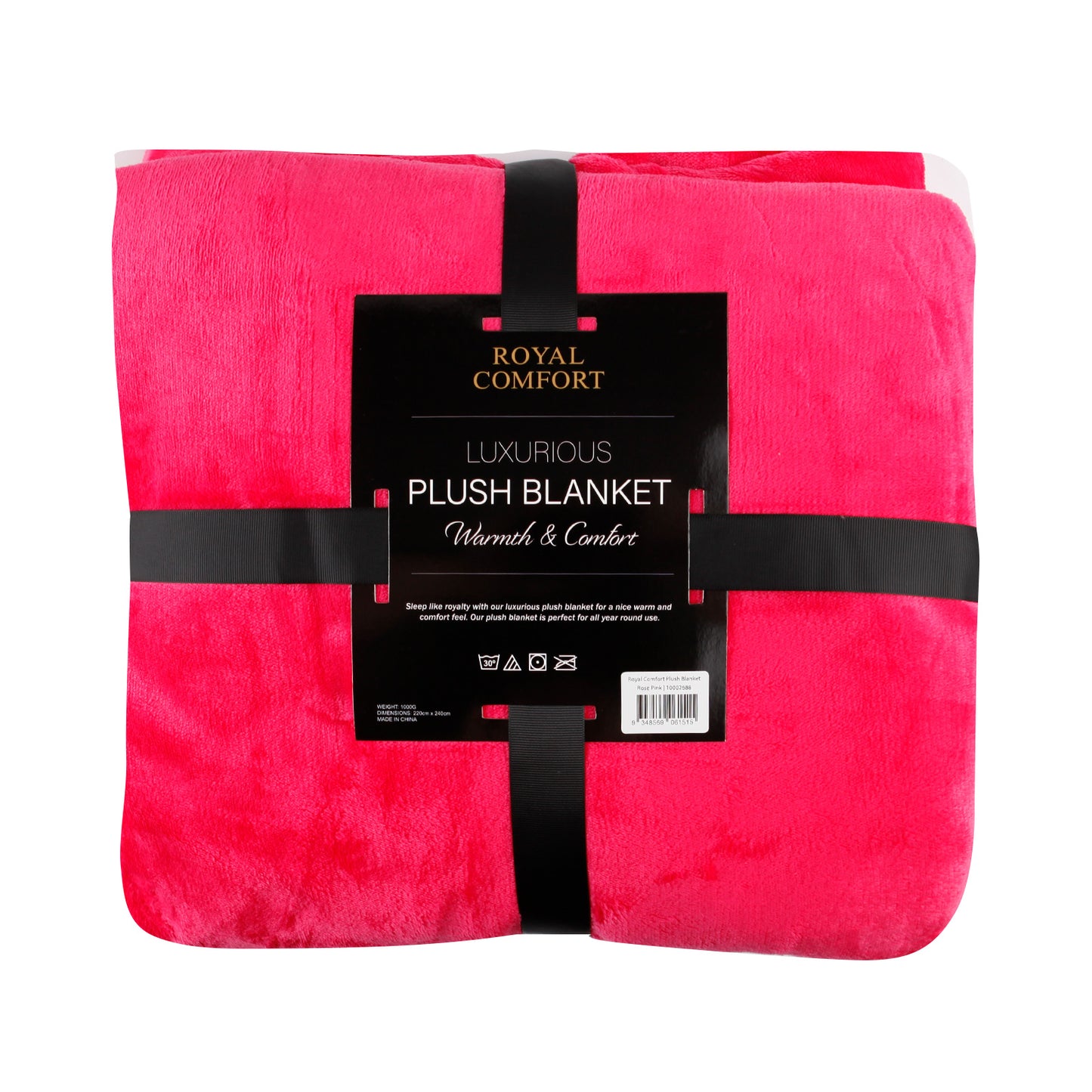 Royal Comfort Plush Blanket Throw Warm Soft Super Soft Large 220cm x 240cm  Rose Pink - image3