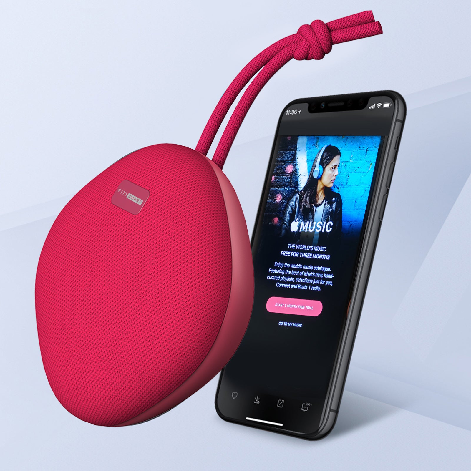 FitSmart Waterproof Bluetooth Speaker Portable Wireless Stereo Sound - Red - image2
