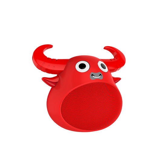 Fitsmart Bluetooth Animal Face Speaker Portable Wireless Stereo Sound - Red - image1