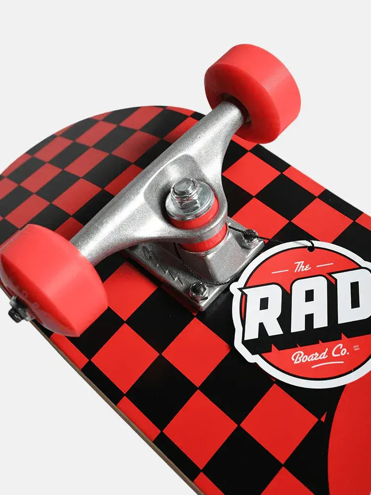 Rad Complete Dude Crew 7" x 30" Skateboard - Checkers Black / Red - image3