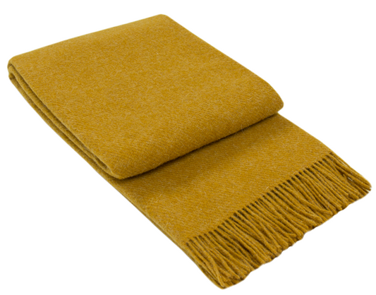 Brighton Throw - 100% NZ Wool - Mustard - image1