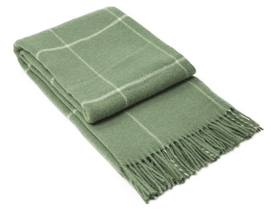 Brighton Throw - 100% NZ Wool - Sage Striped - image1