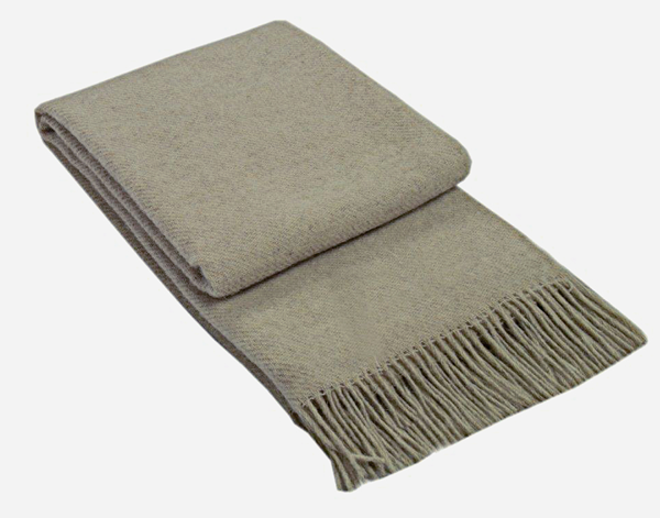 Brighton Throw - 100% NZ Wool - Beige - image1