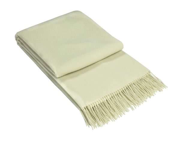 Kensington Throw - 10% Cashmere/ 90% Super Fine Merino Wool - Ivory - image1