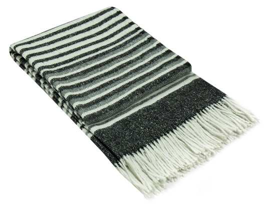 Richmond Throw - Reclaimed Wool Blend - Monochrome - image1