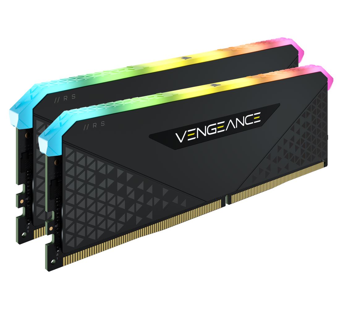 CORSAIR Vengeance RGB RS 16GB (2x8GB) DDR4 3200MHz C16 16-20-20-38 Desktop Gaming Memory Black - image1