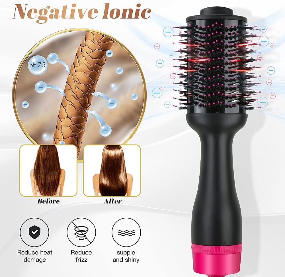 Hot Air One-Step Hair Dryer Negative Ion Anti-Frizz Blowout for Drying,Straightening, Curling and Volumizer (AU Plug) - image11
