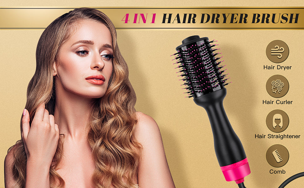 Hot Air One-Step Hair Dryer Negative Ion Anti-Frizz Blowout for Drying,Straightening, Curling and Volumizer (AU Plug) - image7