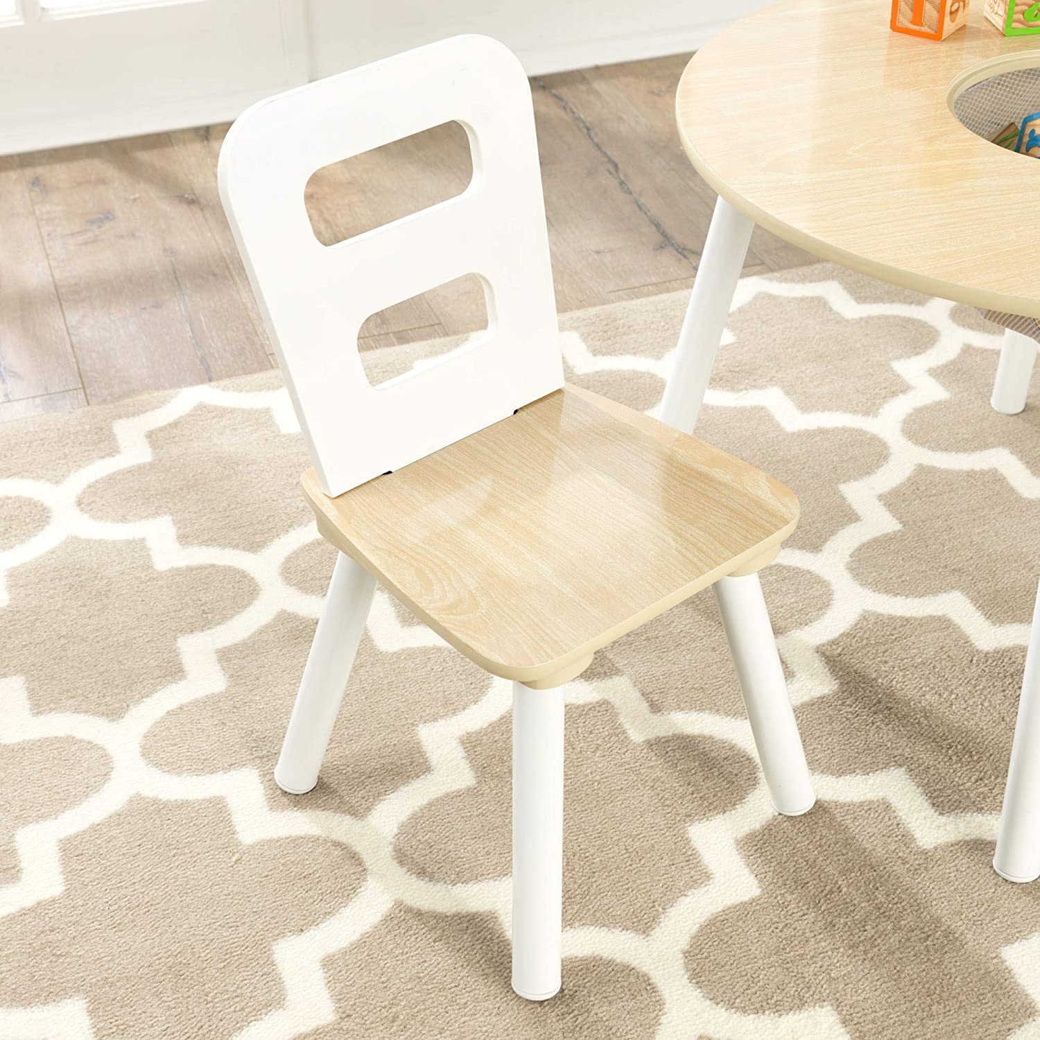 Round Table and 2 Chair Set for children (White Natural) - image6