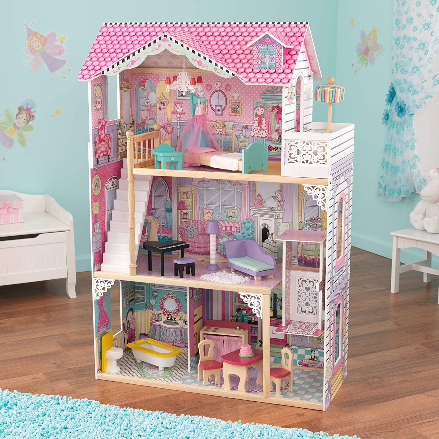 Dollhouse with Furniture for kids 120 x 88 x 40 cm (Model 3) - image2