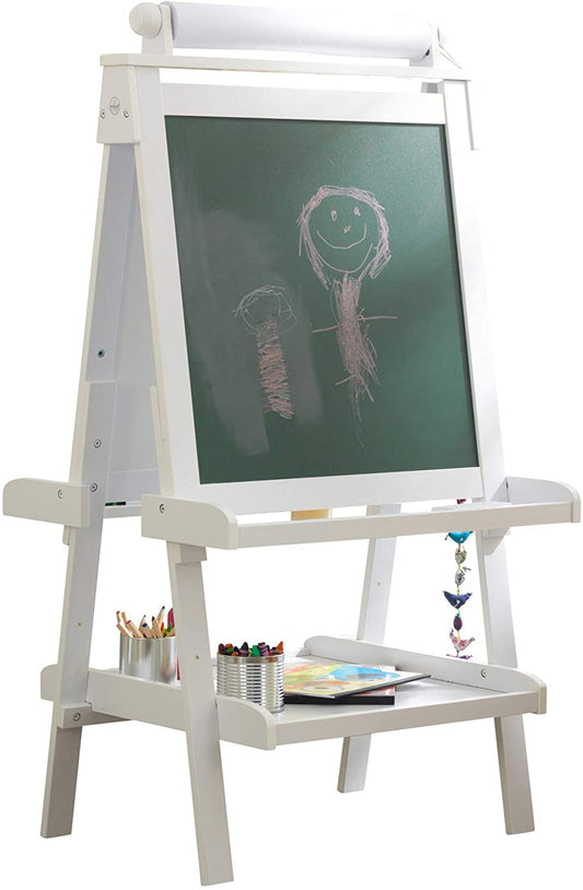 White Deluxe Wood Easel set for kids - image1