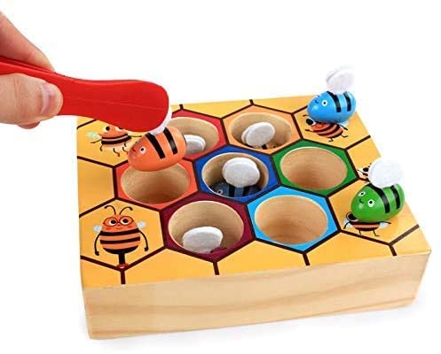 Wooden Bee Toddler Fine Motor Skill Toy - (Montessori Wooden Puzzle Early Learning Preschool Educational Kids) - image6