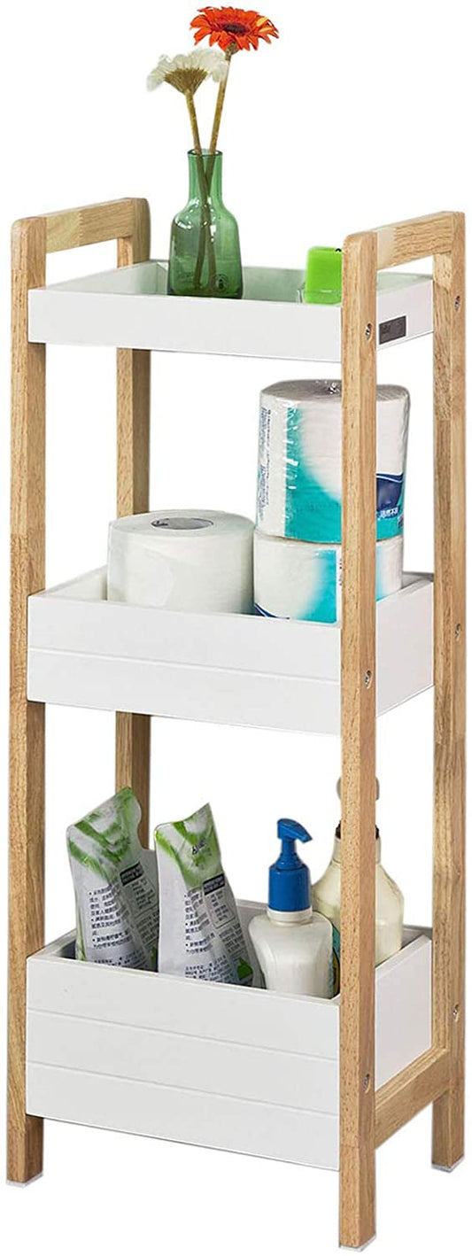 3-Tier White Storage Bathroom Shelf - image1