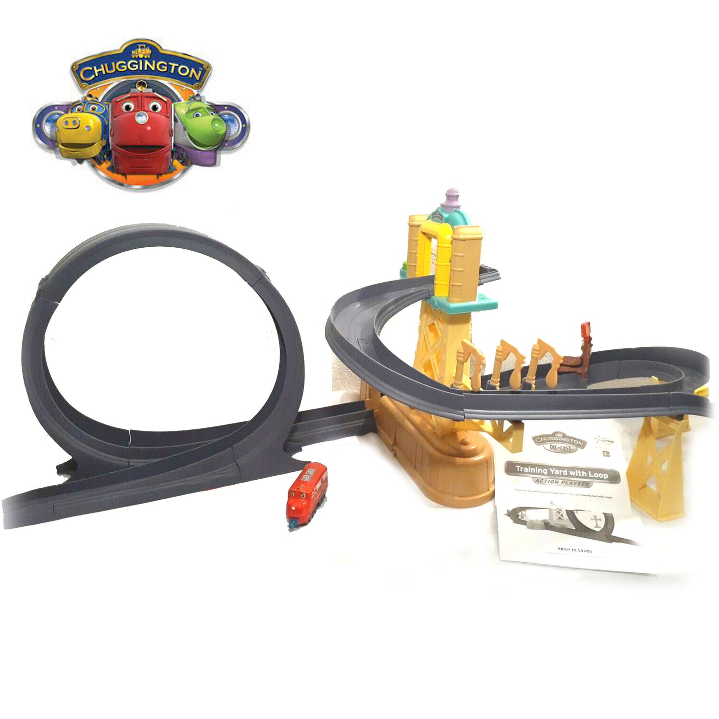 Chuggington Train Motorised Training Yard Loop Ready to Play Set with Diecast Wilson - image2