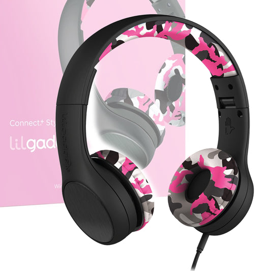 LilGadgets Connect + Childrens Kids Wired Headphones Pink Camo - image1