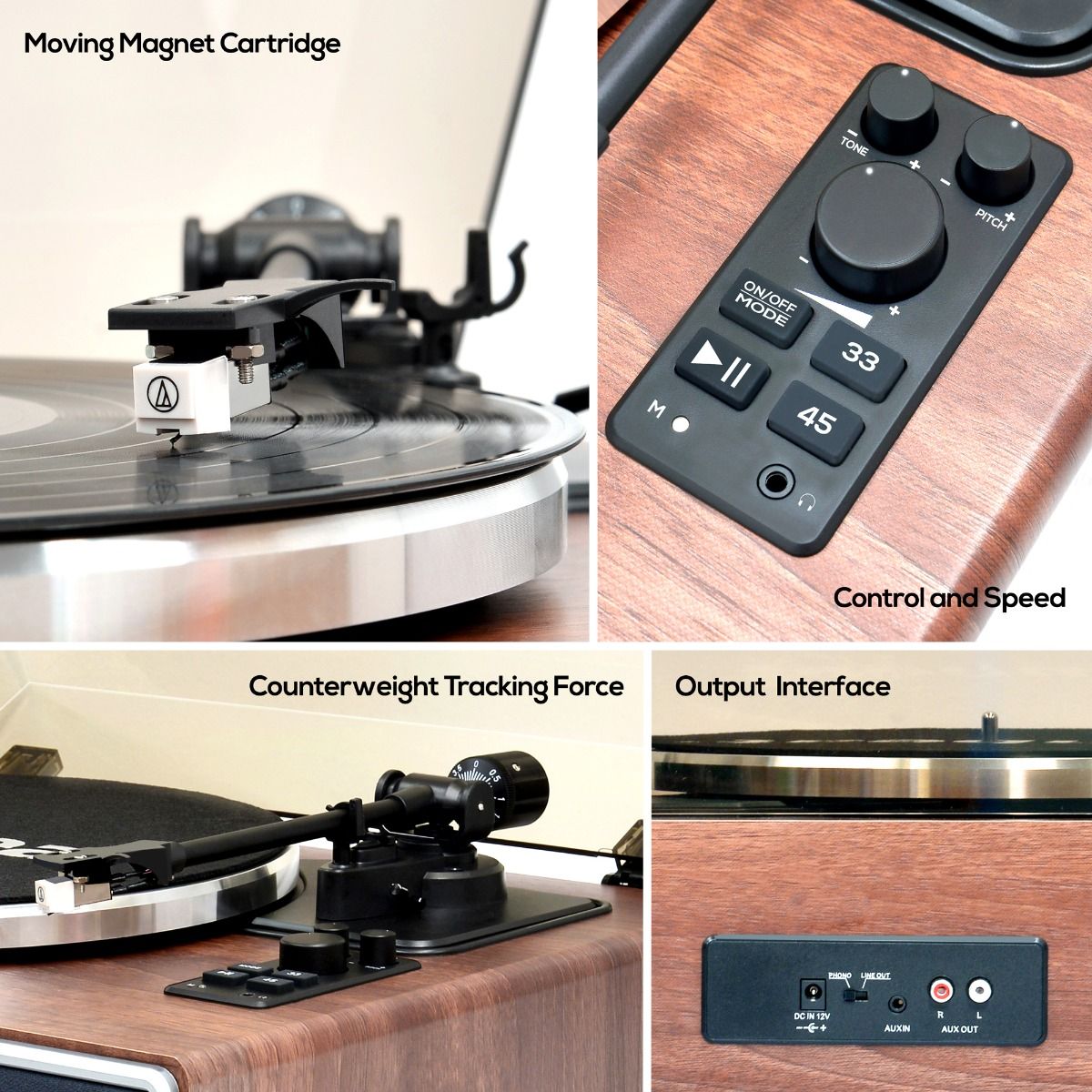 mbeat Hi-Fi Turntable with Built-In Bluetooth Receiving Speaker - image5