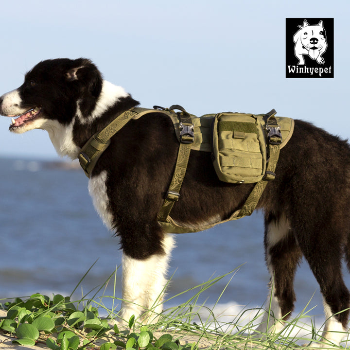 Whinhyepet Military Harness Army Green L - image3