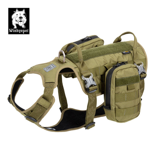 Whinhyepet Military Harness Army Green L - image1