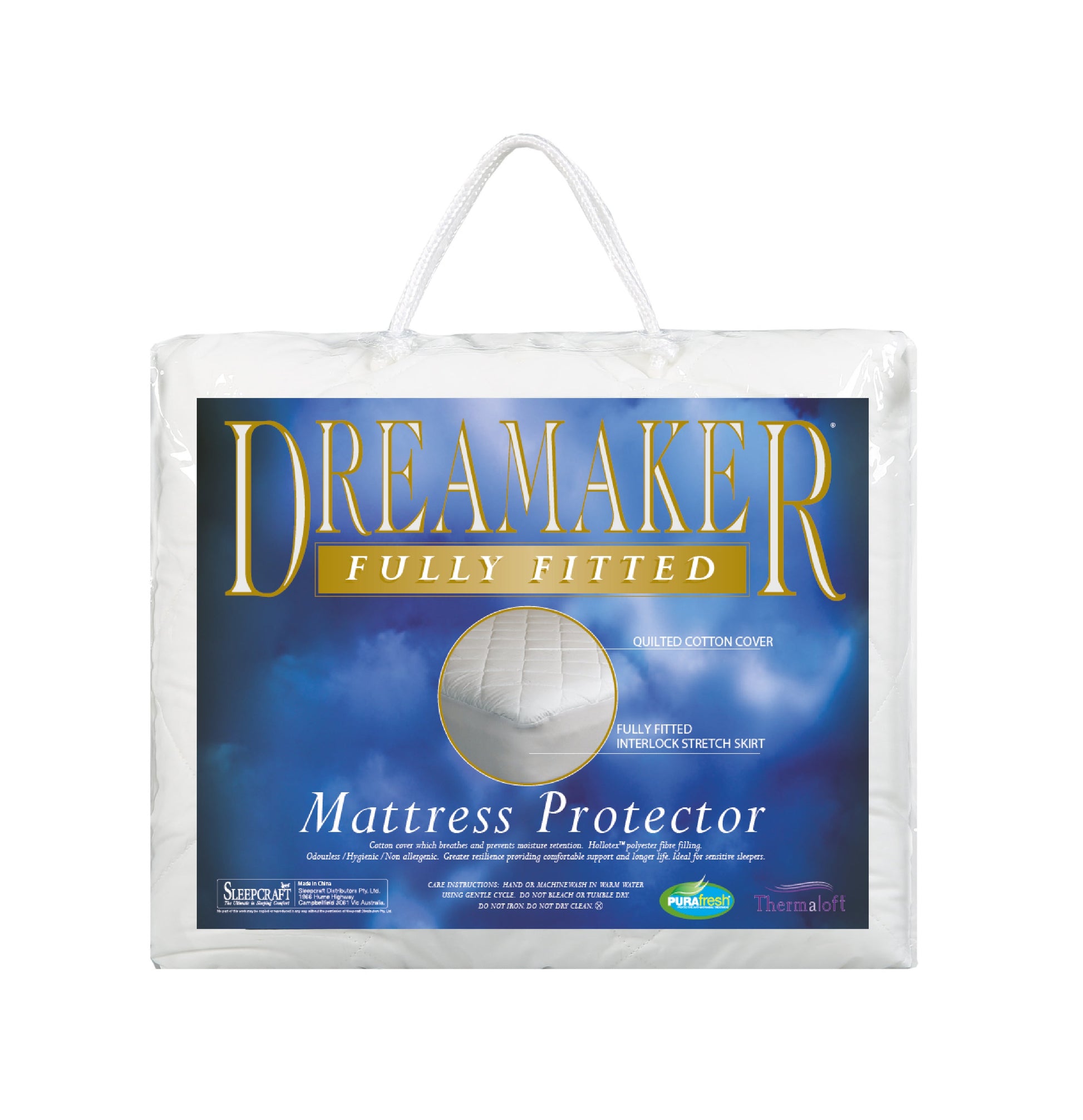Dreamaker Thermaloft Cotton Covered Fitted Mattress Protector King Bed - image3