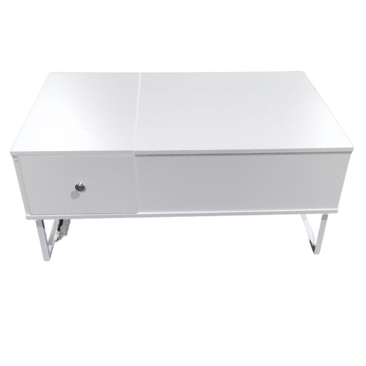 Lift Up White Coffee Table With Storage - image4