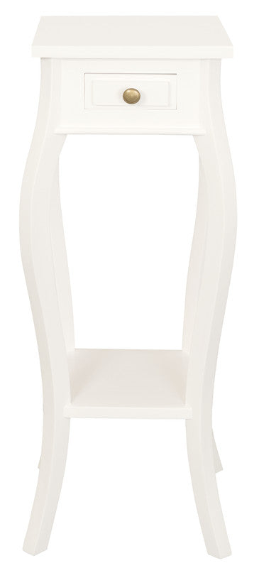 1 Drawer Cabriol Leg Plant Stand (White) - image1