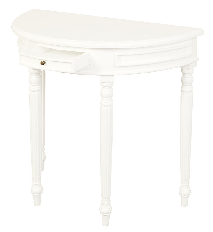 Turn Leg Half Round Sofa Table (White) - image2