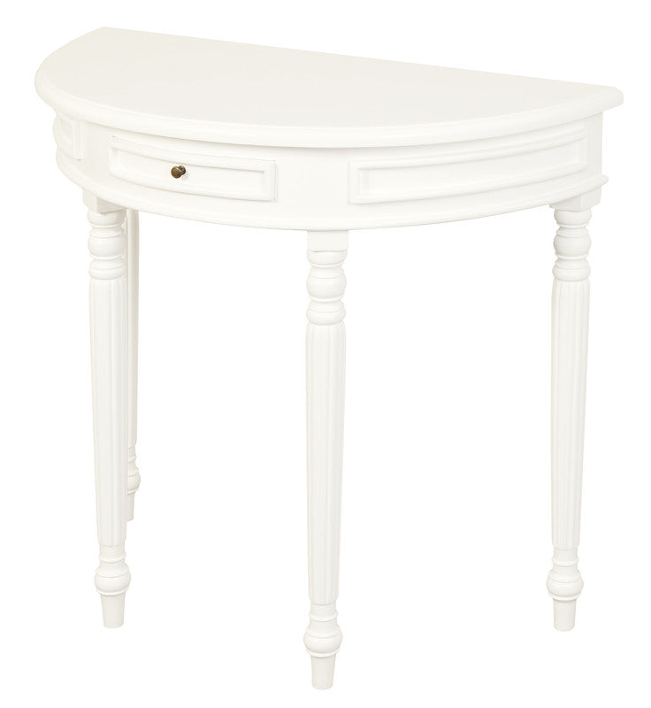 Turn Leg Half Round Sofa Table (White) - image3