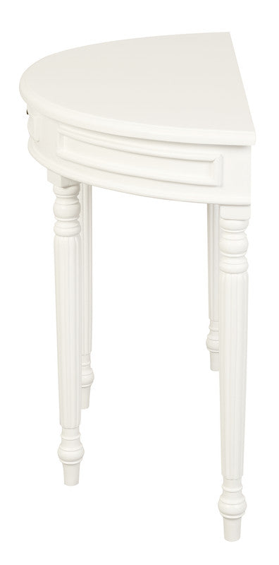 Turn Leg Half Round Sofa Table (White) - image4