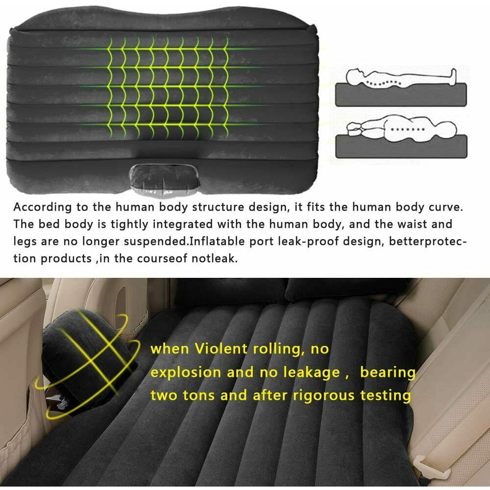 Inflatable Car Back Seat Mattress Portable Camping Travel Air Bed - image8