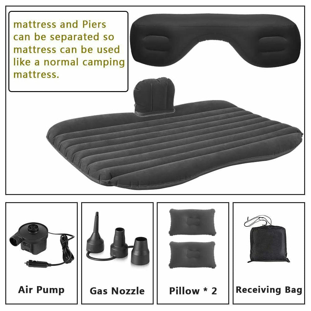 Inflatable Car Back Seat Mattress Portable Camping Travel Air Bed - image10